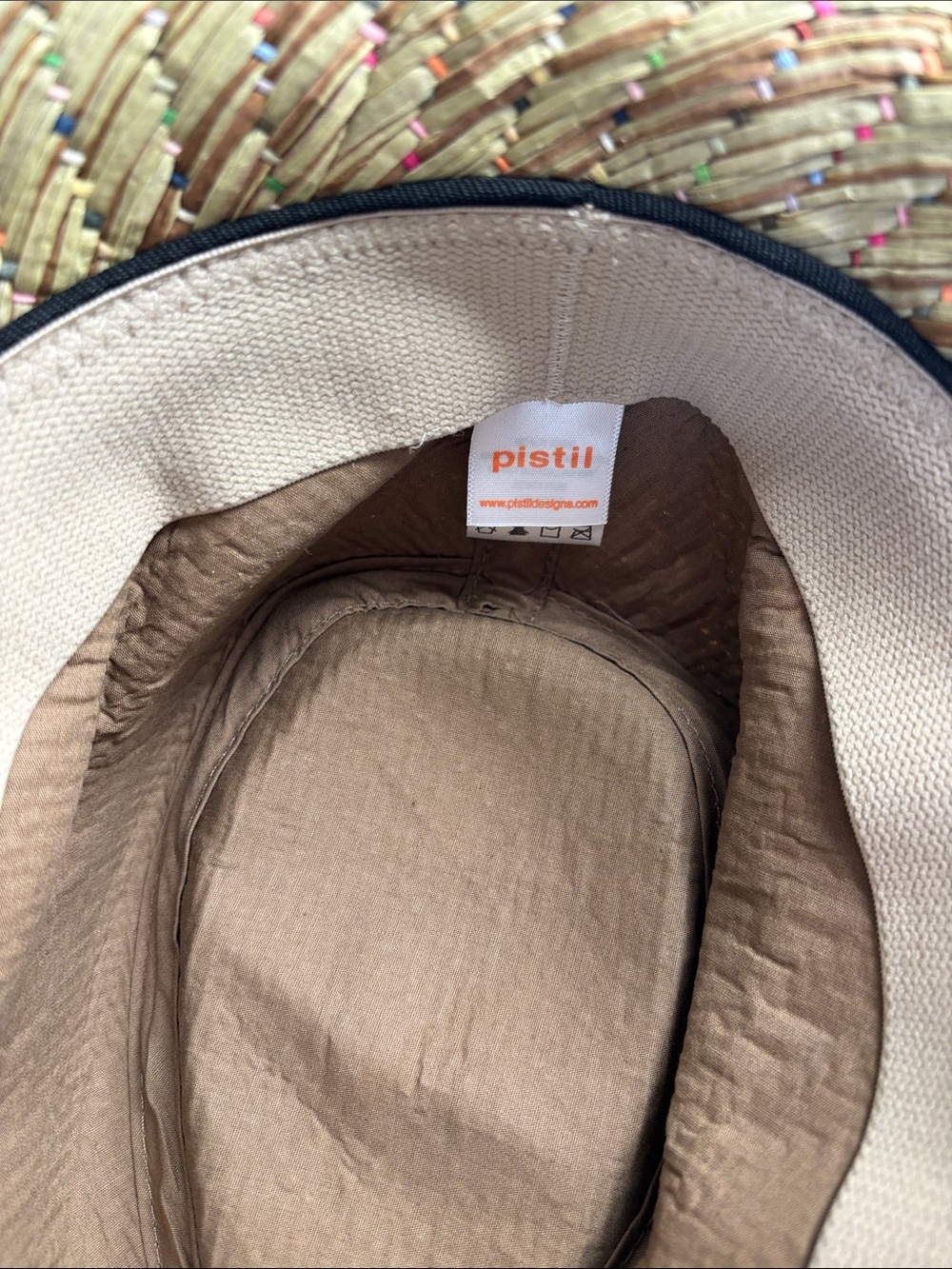 pistil Natural Straw Hat with Multicolor Raffia Threading - Picture 7 of 8
